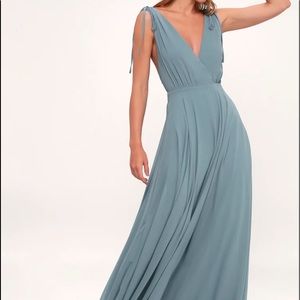 Dance the night away skate blue backlessmaxi dress